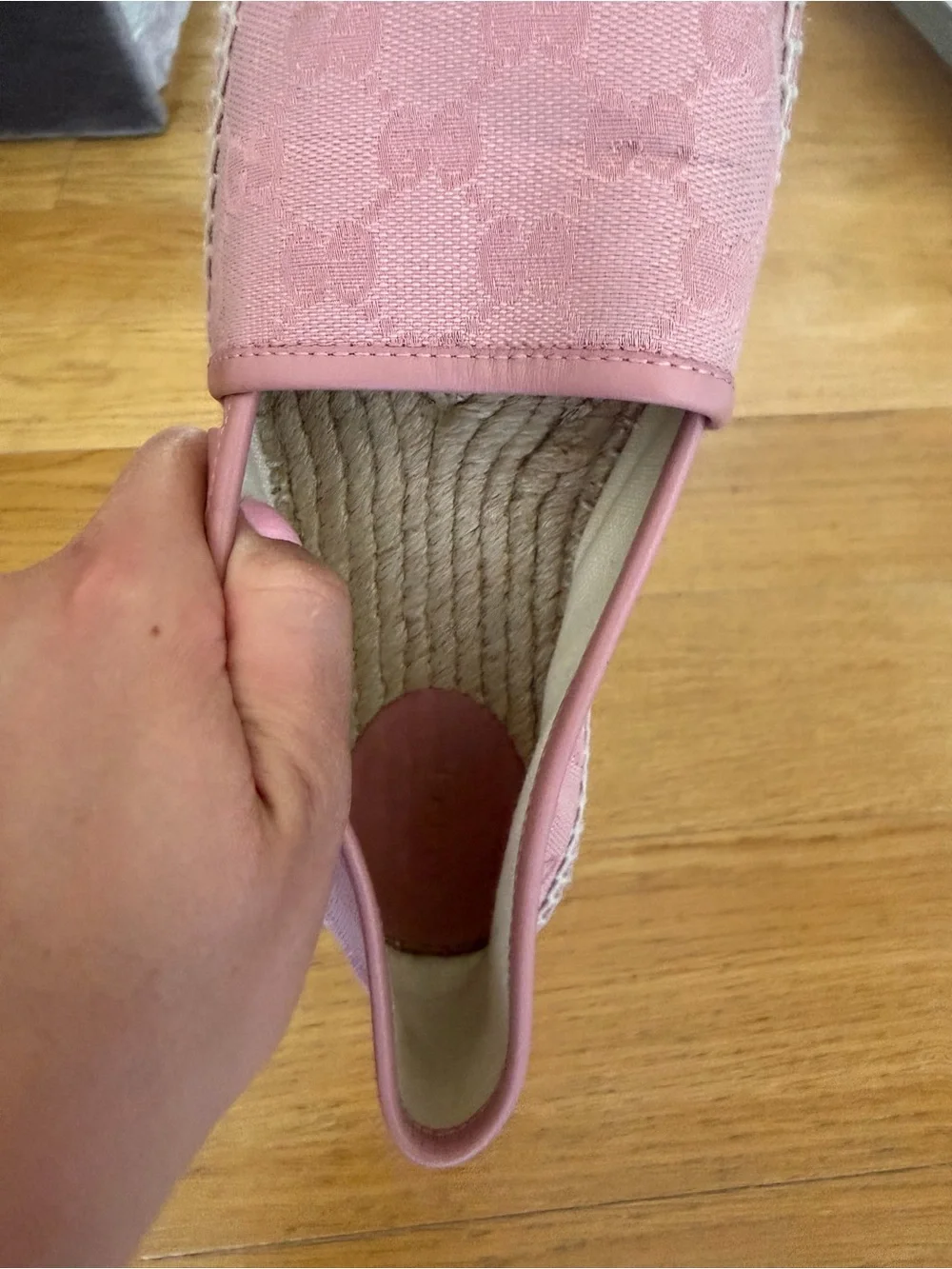 Gucci Pink GG Canvas Espadrille Flats